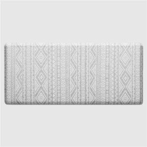 Boho Anti Fatigue Kitchen Mat Non Slip Cushioned Waterproof Floor Rug Gray